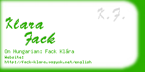klara fack business card