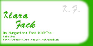 klara fack business card